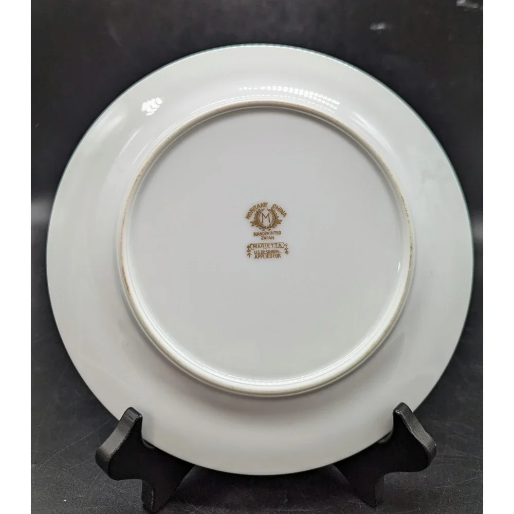 Vintage Set/5 Noritake Marietta Salad Dessert Plate Hand Painted Gold Trim 7.75